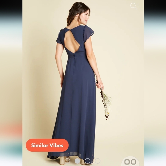 NWT Modcloth You're Flowing Places V-Neck Chiffon Maxi Dress Size 0 - Picture 4 of 5